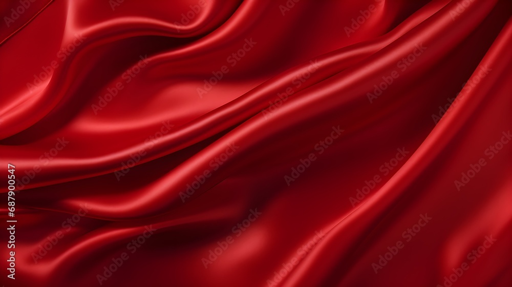 red silk satin. red background. Silky shiny smooth soft fabric. Generative AI red silk satin. red background. Silky shiny smooth soft fabric. Generative AI