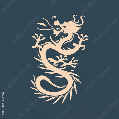 Silhouette of Chinese dragon crawling