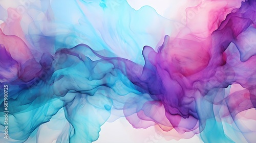 Abstract watercolor. Purple pink blue teal background. Generative AI