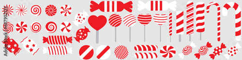 Pepermint Candy icon vector set. Sweet illustration sign collection. Candy symbol. Dessert logo.