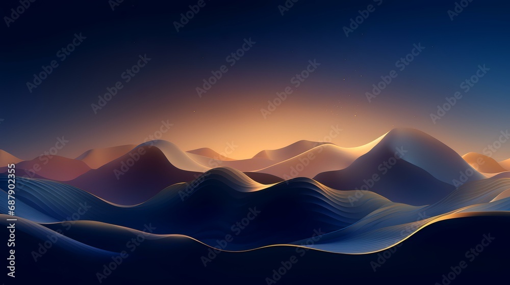 Abstract background with mountains. 3d rendering, 3d illustration.