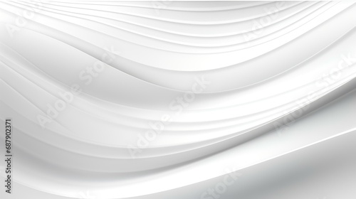 White abstract background with smooth wavy lines. 3d render illustration