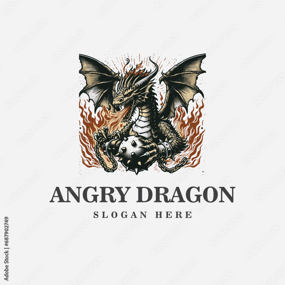 dragon logo design, with an angry expression, and in black and white monochrome style dragon logo design, with an angry expression, and in black and white monochrome style