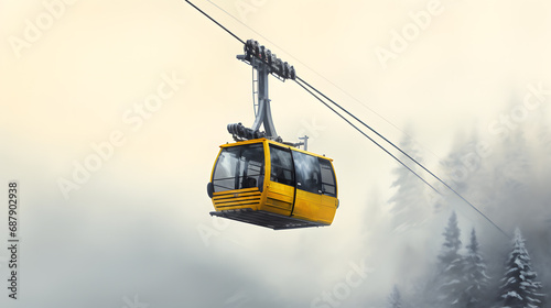 Cable car in the Carpathian mountains