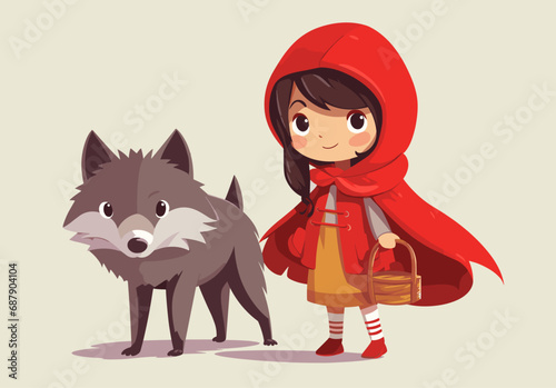 Little red riding hood with the wolf