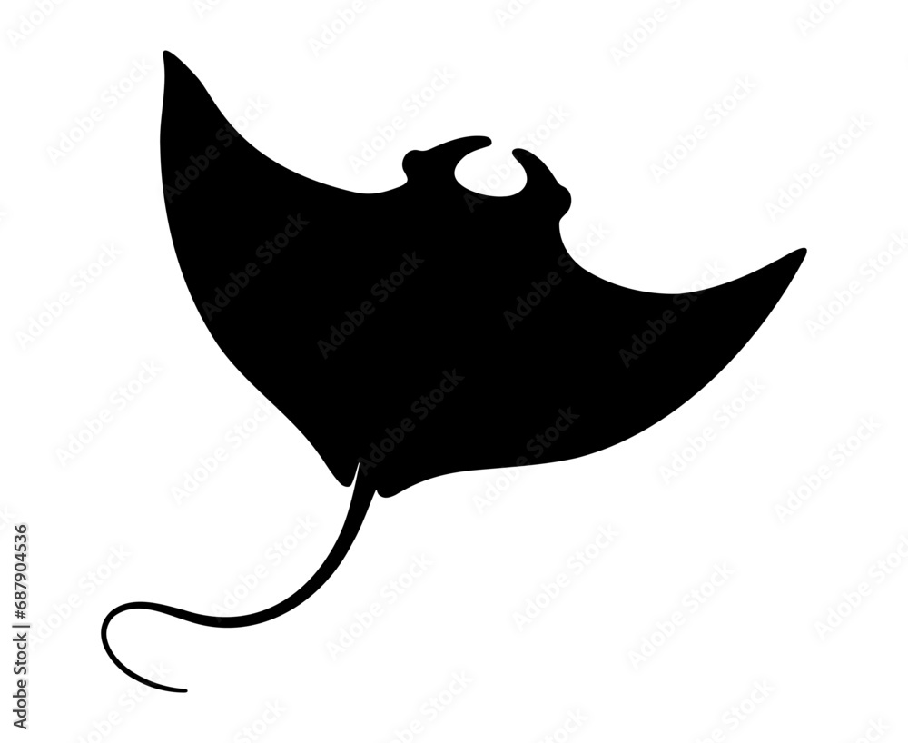 Stingray Manta ray silhouette. vector illustration Stingray Manta ray silhouette. vector illustration