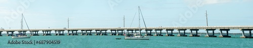 Panoramic view of Overseas Highway from Bahia Honda Key, Florida © jovannig