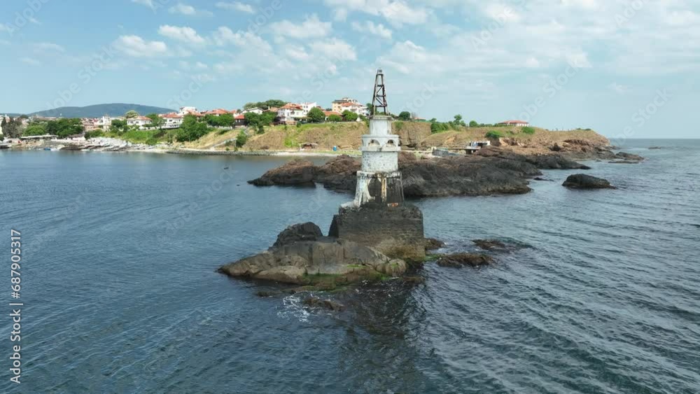 Old lighthouse in the port of Ahtopol, Black sea, Bulgaria. Old lighthouse in the port of Ahtopol, Black sea, Bulgaria.