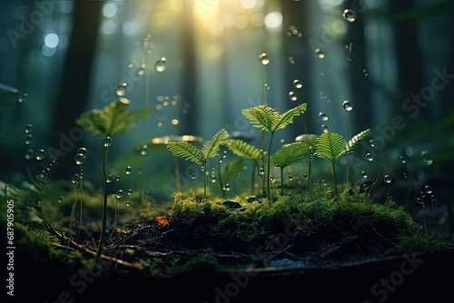 Free photo abstract blurred, green background with plants 