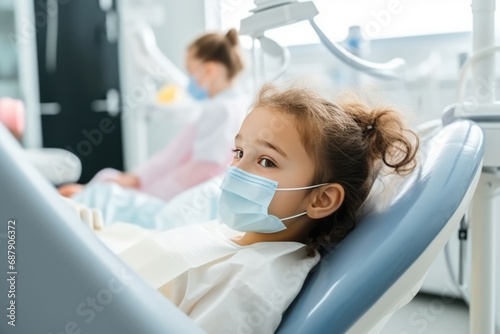 Child At Dentist With Selective Focus And Copy Space Highquality Photo