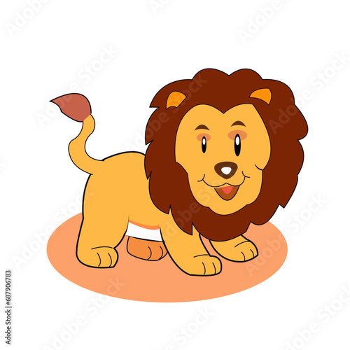 Lion cute on white background, Cute lion and Lion cute for comic kids
