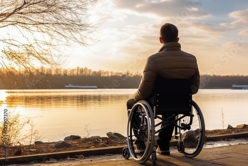Man In Wheelchair Symbolizes Disability Inclusion And Accessibility Highquality Photo