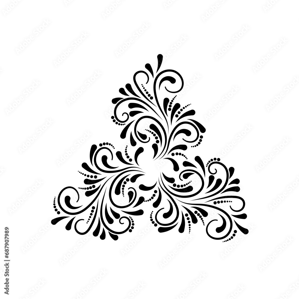 Abstract curly element for design, swirl, curl. 