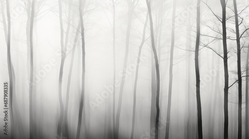 Smoke or fog in a forest, black and white color, abstract, background