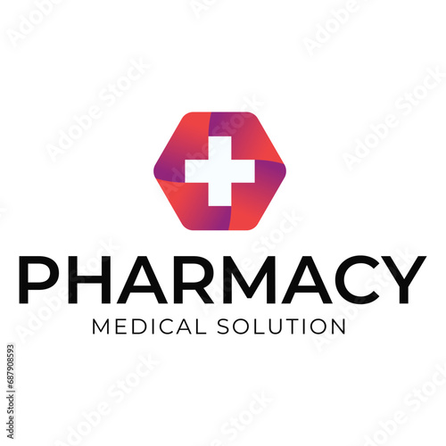Medical Cross and Health Pharmacy Logo Vector Template on white background