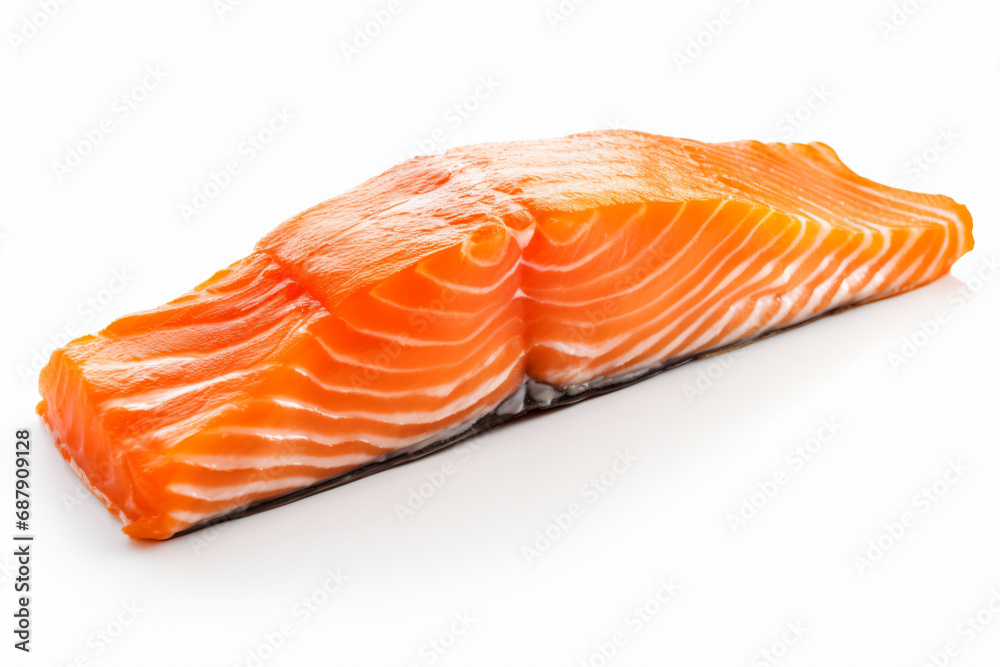 a piece of salmon with a sprig of parsley
a piece of salmon with a sprig of parsley