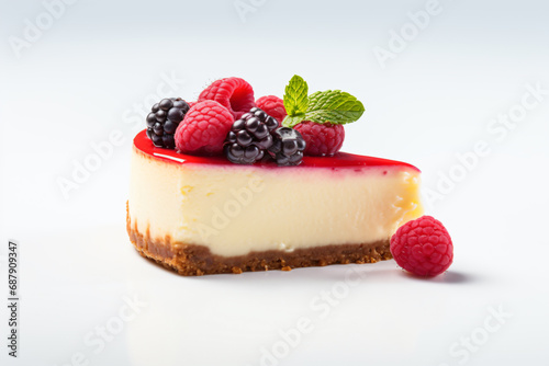 a piece of cheesecake with berries on top 
