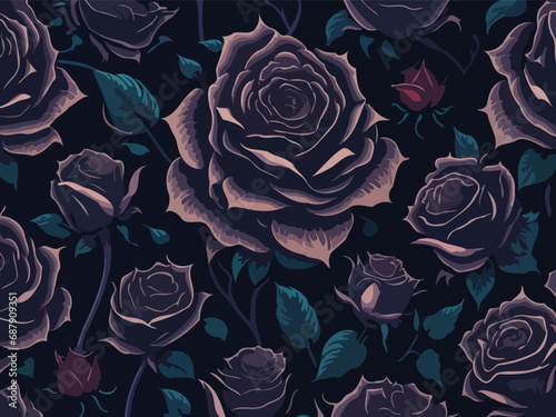 A mesmerizing display of abstract floral patterns created using vector graphics. 