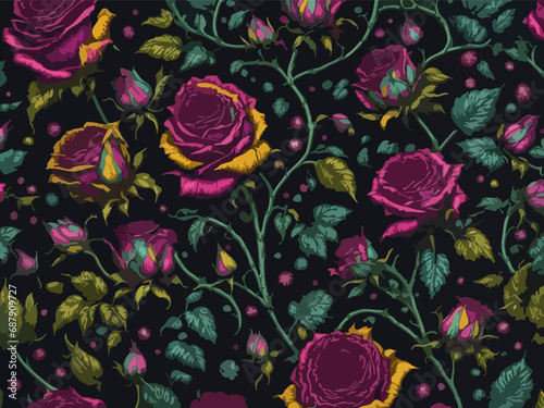 A mesmerizing display of abstract floral patterns created using vector graphics. 