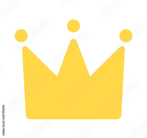 シンプルな黄色の王冠アイコン