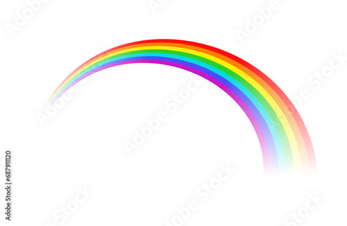 Striped rainbow with transparency effect perspective isolated PNG
