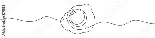 Continuous line drawing of fried eggs. Fried eggs continuous line icon.