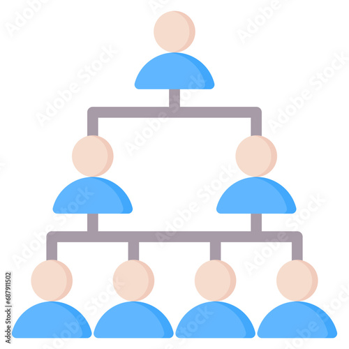 Organization Structure Flat Icon