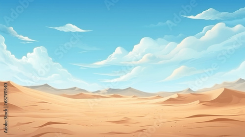 A dry desert surrounded by sand dunes with a clear sky.