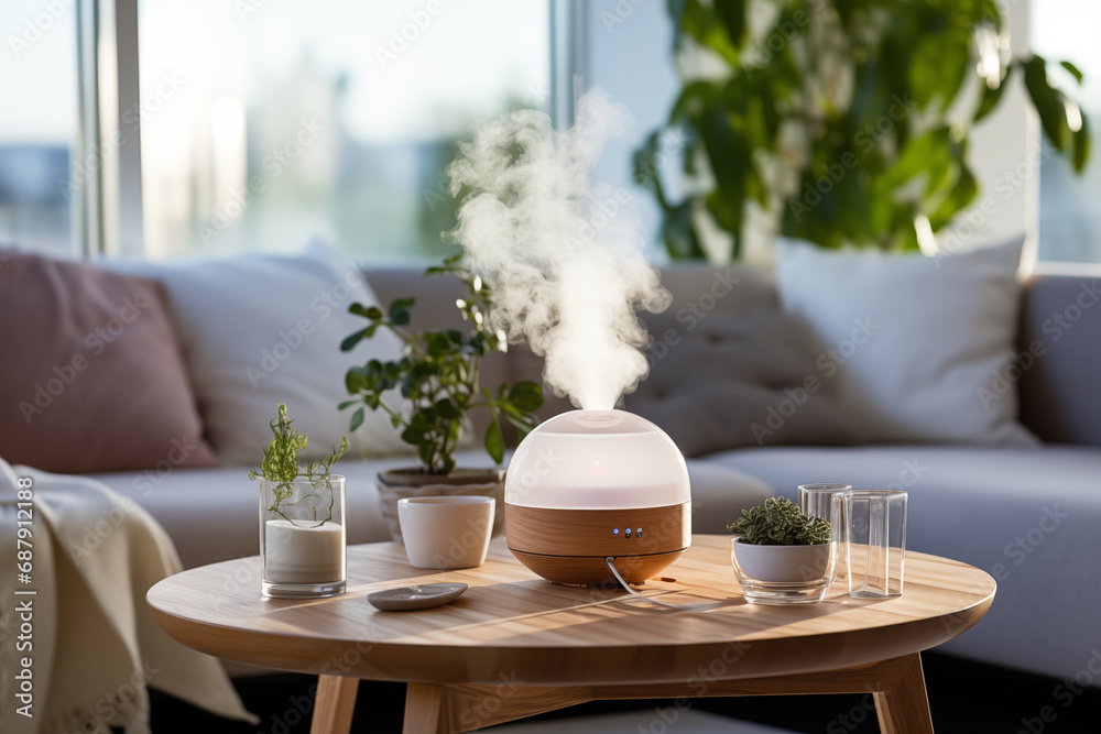 humidifier on the table in the living room humidifier on the table in the living room