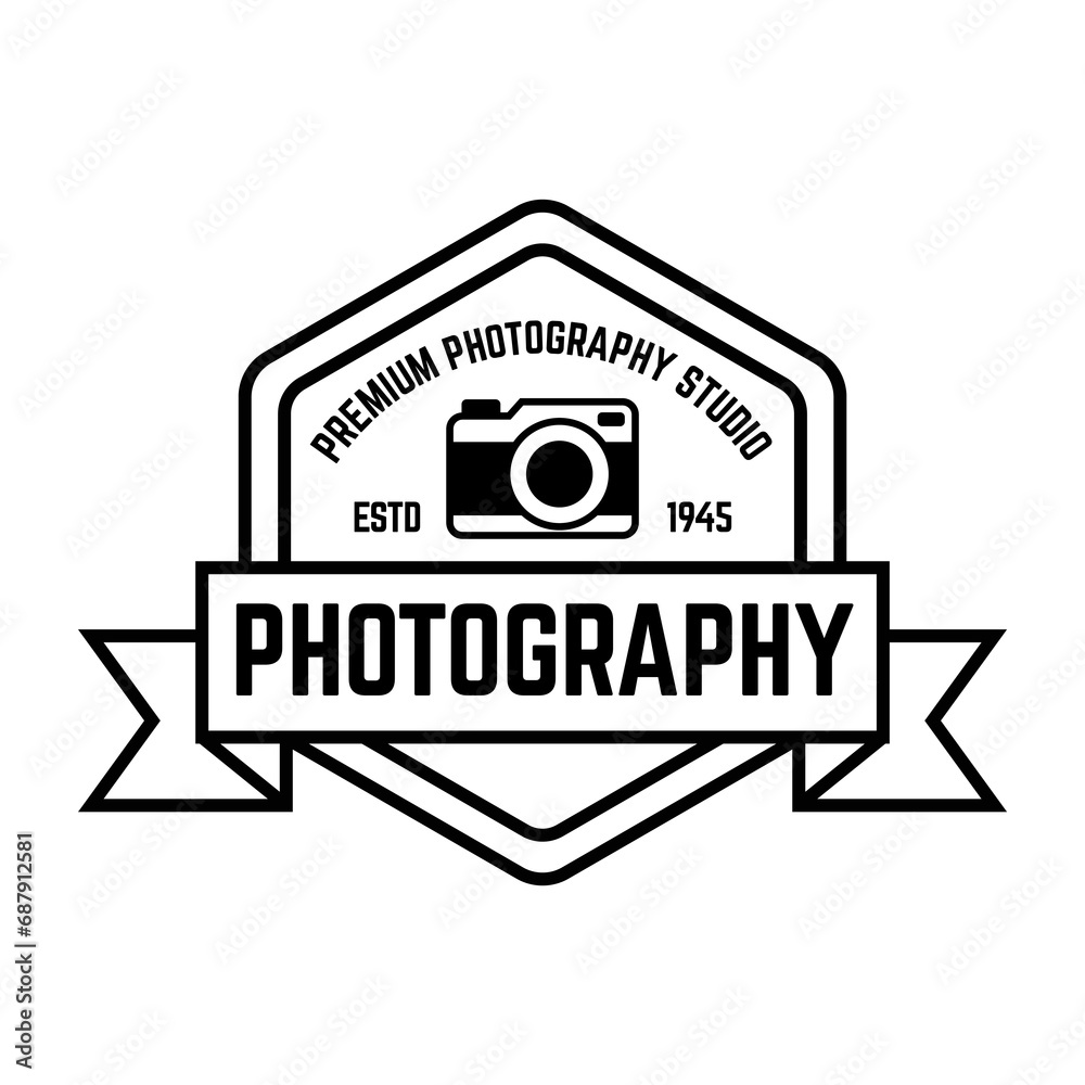 Obraz premium Camera logo vector icon illustration hipster vintage retro isolated on white background