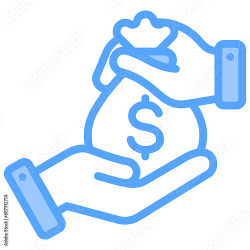 Compensation Blue Icon