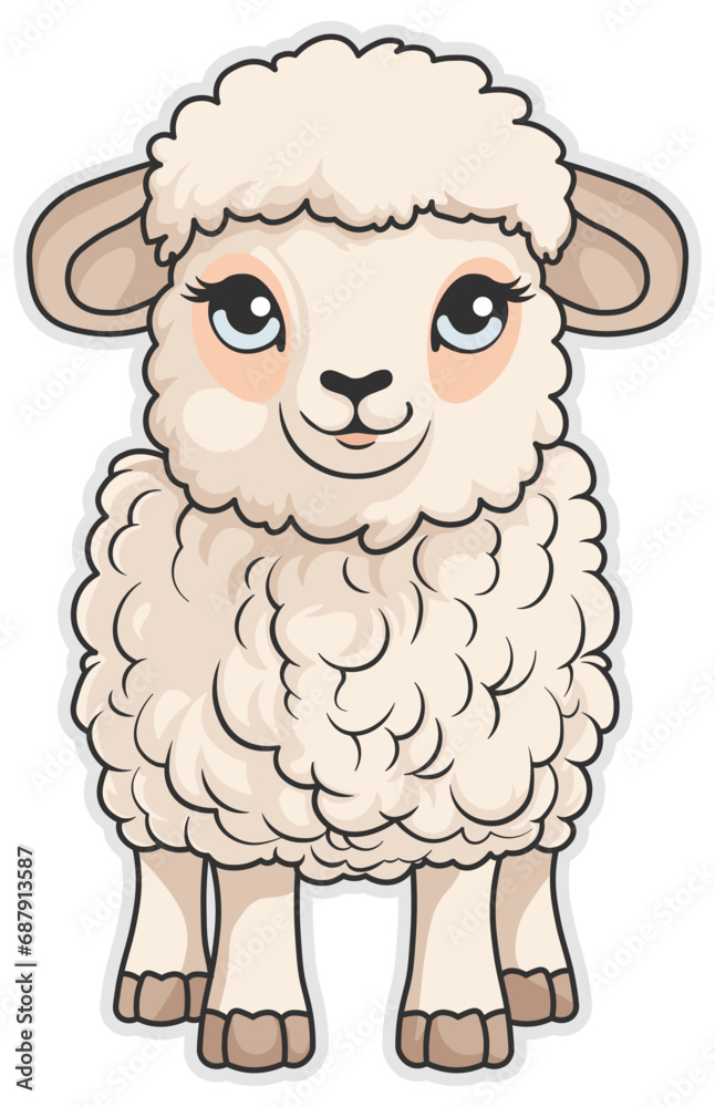 drawing of a sheep or lamb, no background drawing of a sheep or lamb, no background