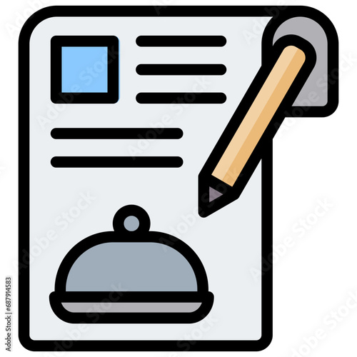 Food Article Outline Color Icon