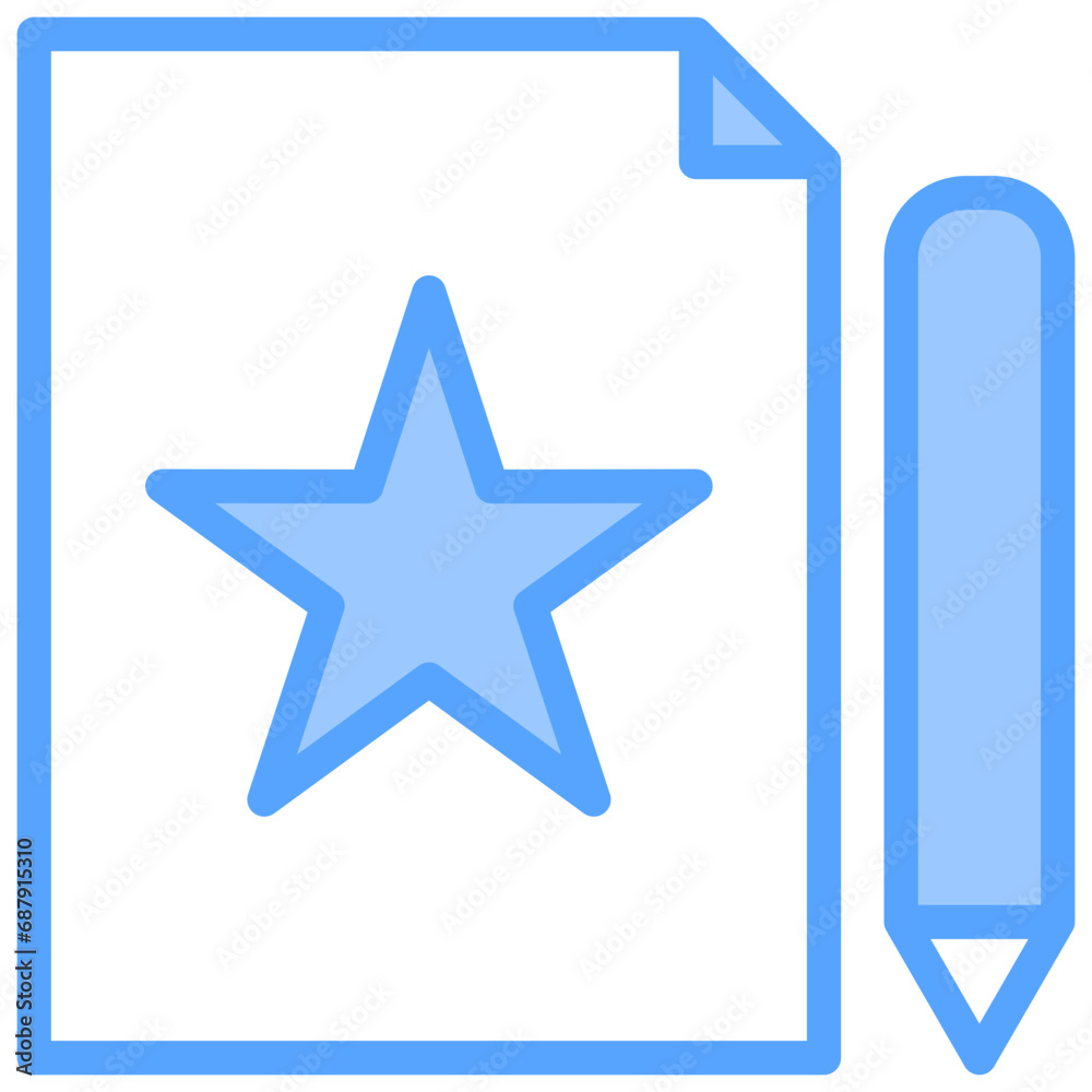 Content Writing Blue Icon