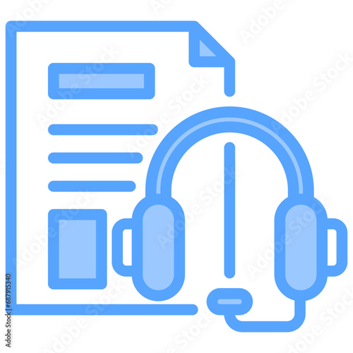Article Headphone Blue Icon