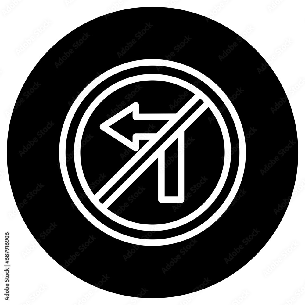 No turn left Vector Icon Design Illustration No turn left Vector Icon Design Illustration