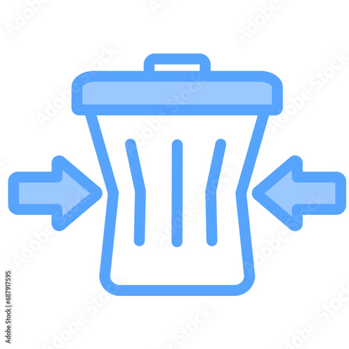 Reduce Waste Blue Icon