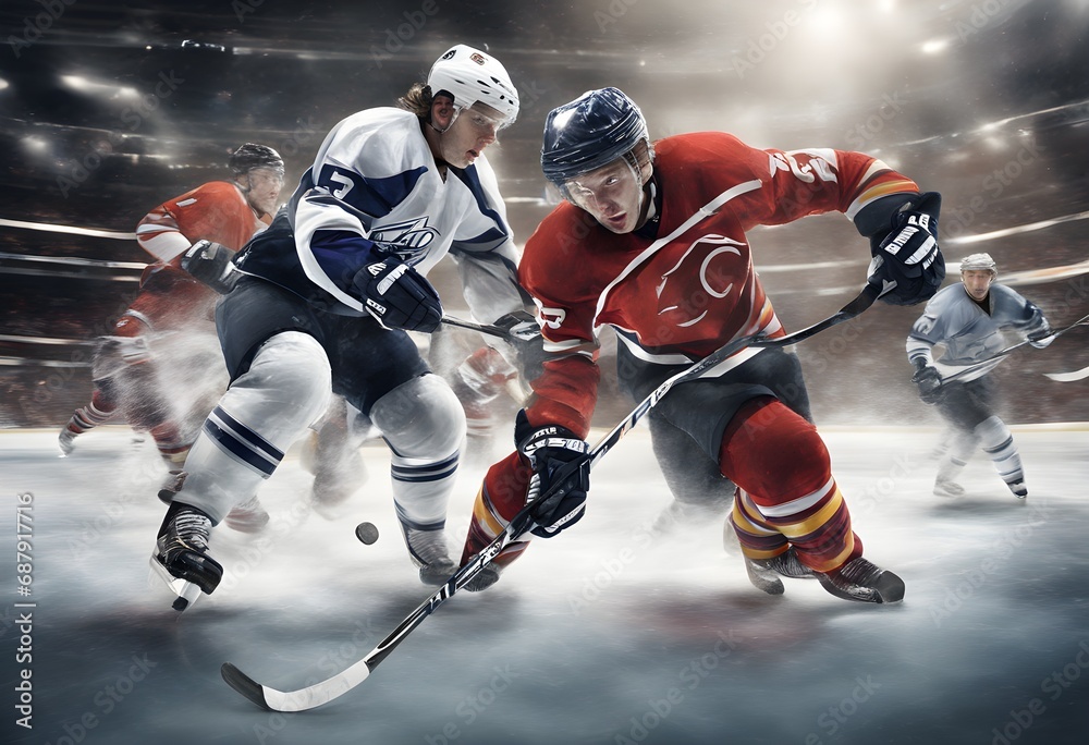 Professional Ice Hockey players with Speed and Power