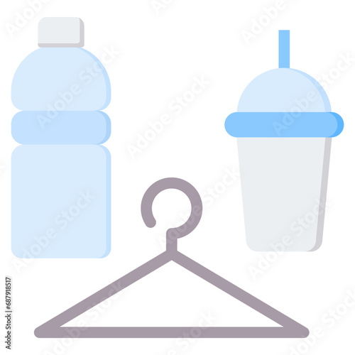 Plastic Waste Flat Icon
