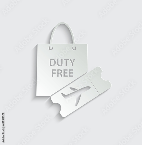Duty free vector icon bag icon 