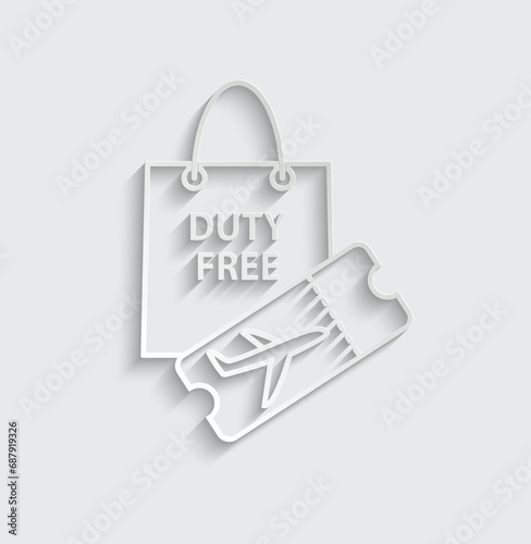 Duty free vector icon bag icon 
