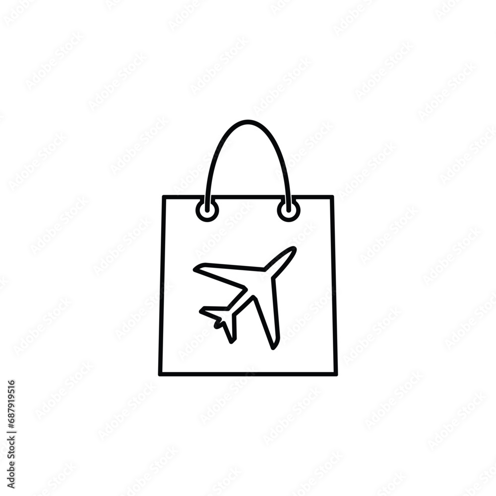 Duty free vector icon bag icon Duty free vector icon bag icon