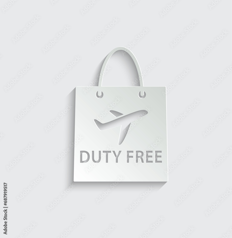 Duty free vector icon bag icon Duty free vector icon bag icon