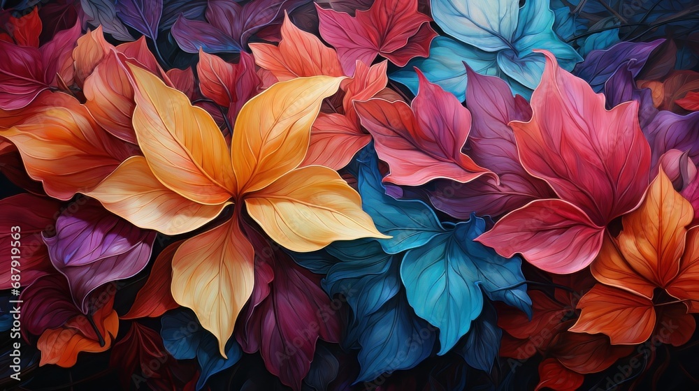 Colorful leaves background