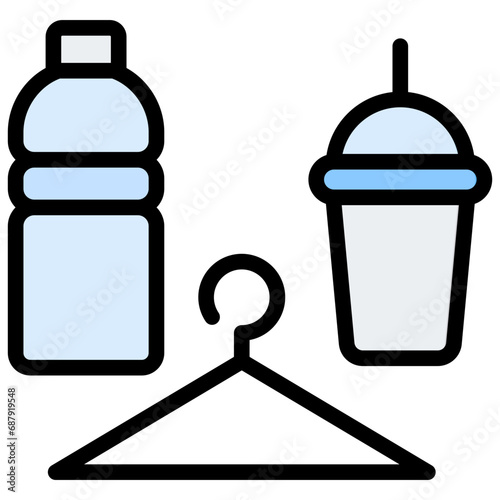 Plastic Waste Outline Color Icon
