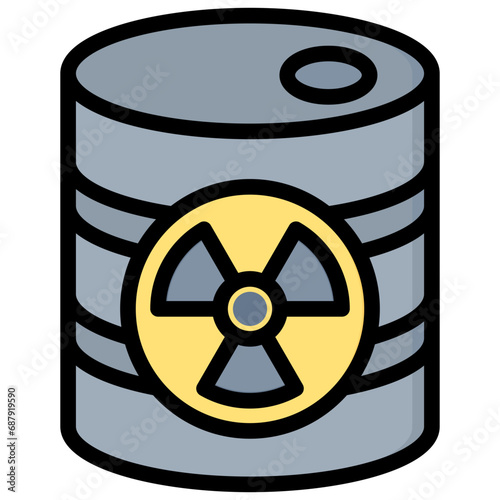 Radioactive Waste Outline Color Icon