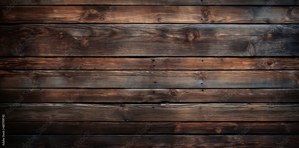 Fototapeta premium Dark brown wood background.