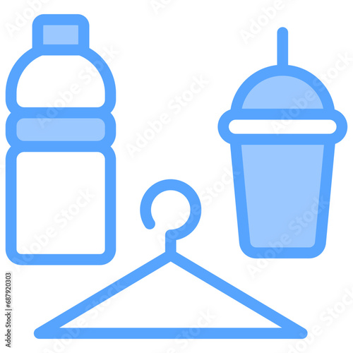 Plastic Waste Blue Icon