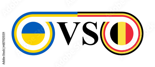 concept between ukraine vs belgium. vector illustration isolated on white background