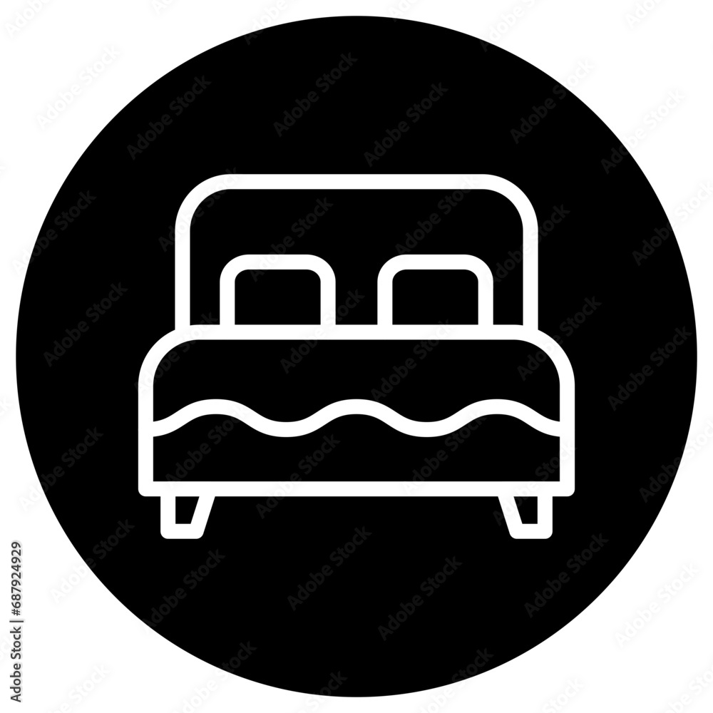 Double bed Vector Icon Design Illustration Double bed Vector Icon Design Illustration